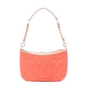Chanel Caviar Skin Matelasse Shoulder Bag Orange